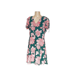 J. Crew Green and Pink Floral Dress